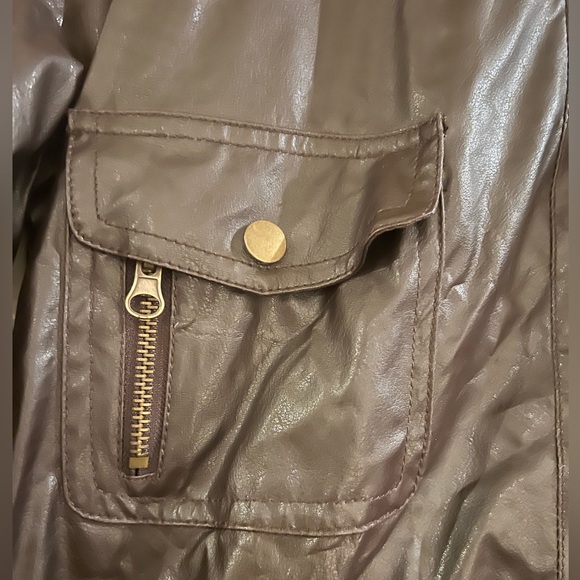 Chocolate Brown Leather Jacket - Picture 4 of 5
